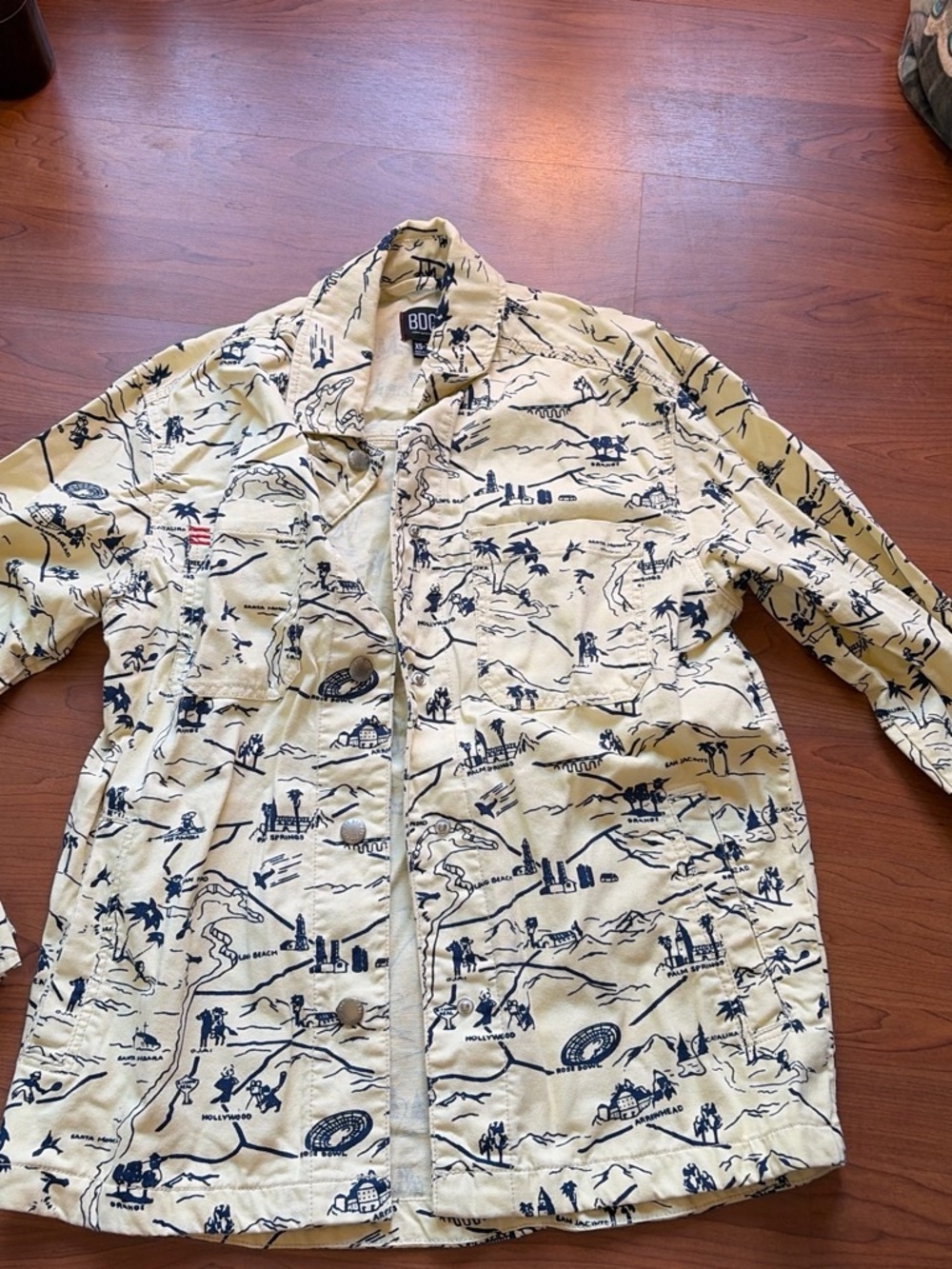 BDG Cream Jacket with Navy Scenic Print